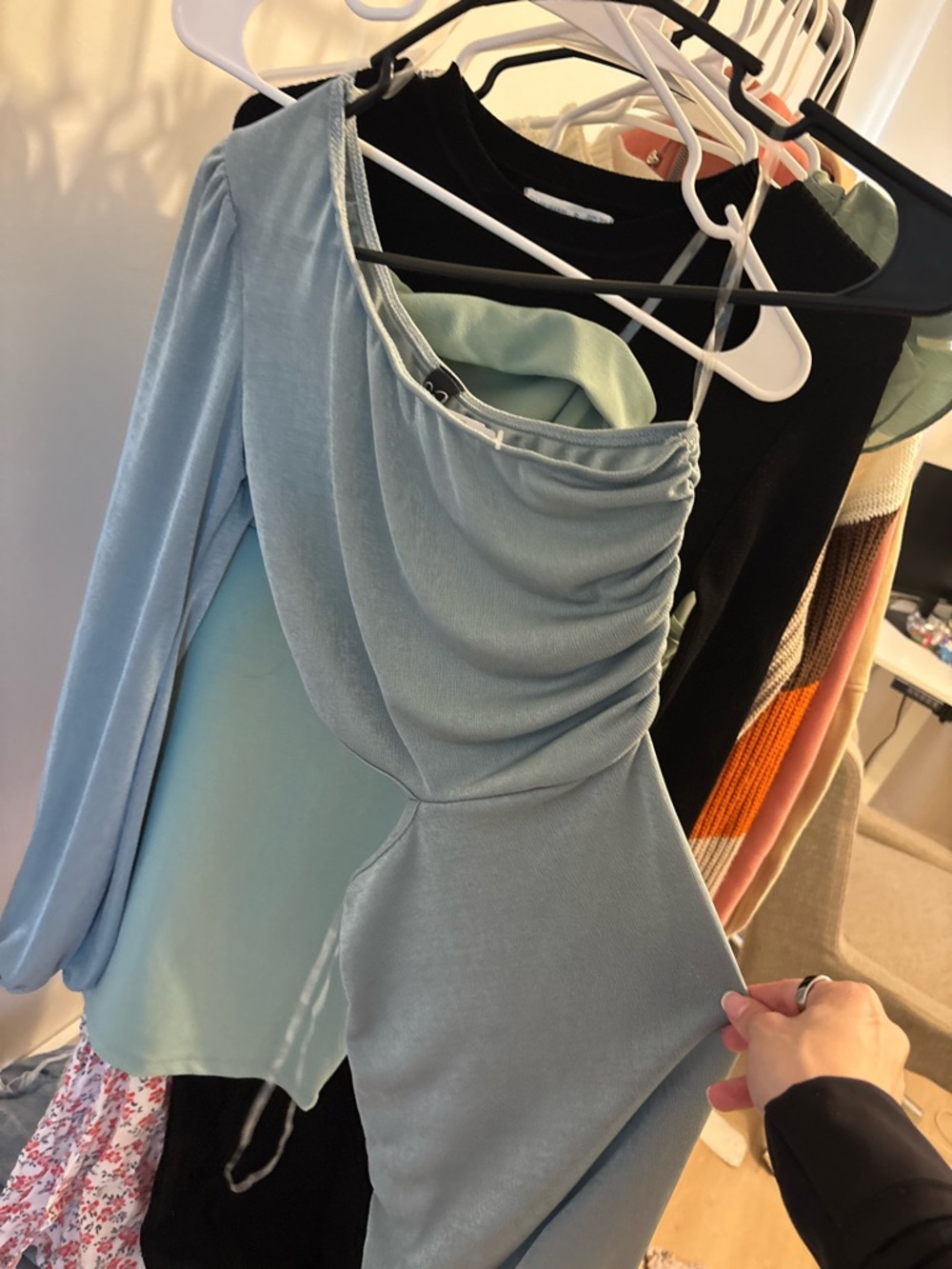Windsor Sea Foam One-Shoulder Top